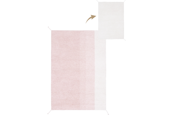 Tapis Lorena Canals réversible en coton lavable – Coloris rose et vert