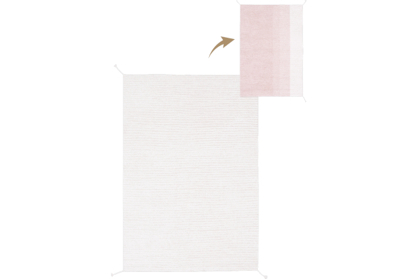 Tapis Lorena Canals réversible en coton lavable – Coloris rose et vert