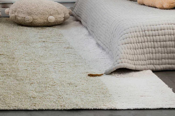 Tapis Lorena Canals réversible en coton lavable – Coloris rose et vert