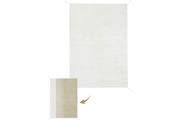 Tapis Lorena Canals réversible en coton lavable – Coloris rose et vert