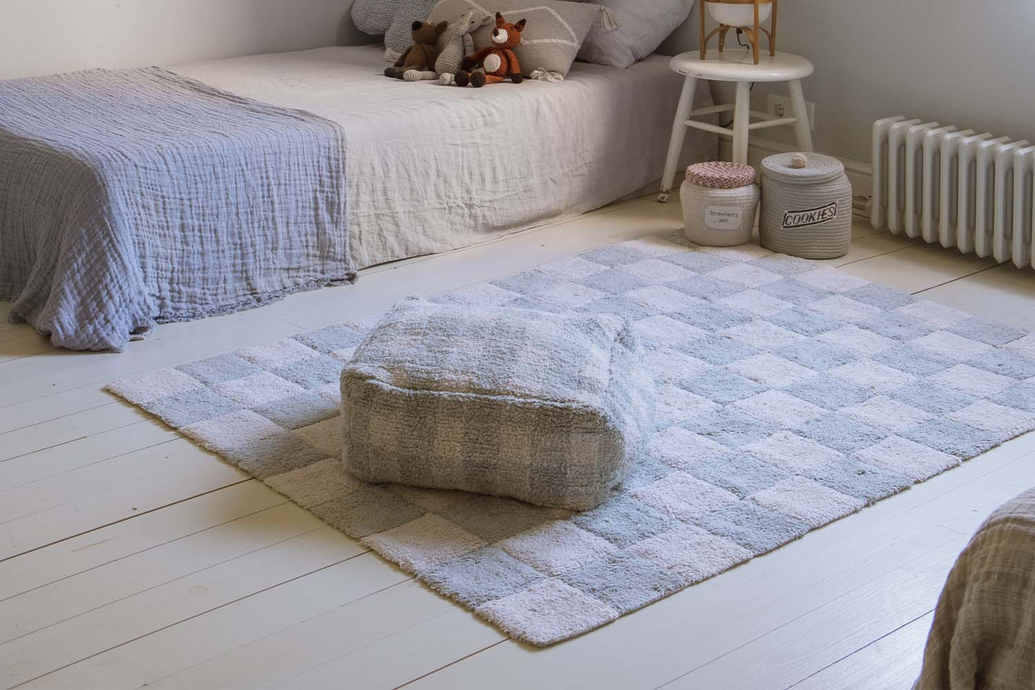 Tapis rectangulaire en coton lavable motif carreaux – Lorena Canals