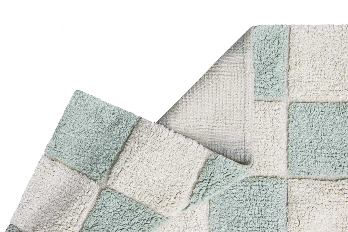 Tapis rectangulaire en coton lavable motif carreaux – Lorena Canals
