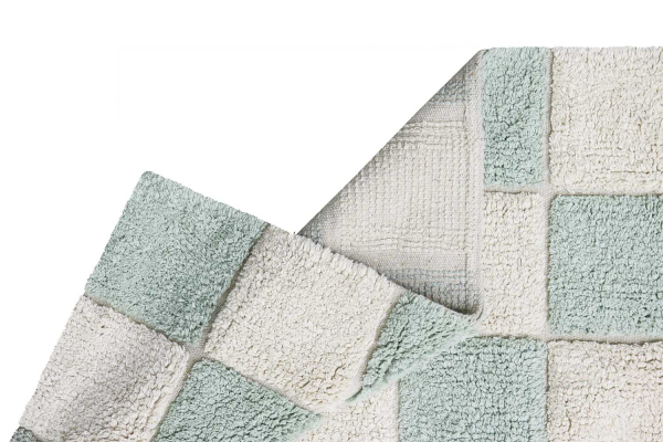 Tapis rectangulaire en coton lavable motif carreaux – Lorena Canals