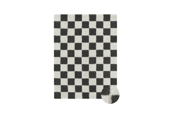 Tapis rectangulaire en coton lavable motif carreaux – Lorena Canals