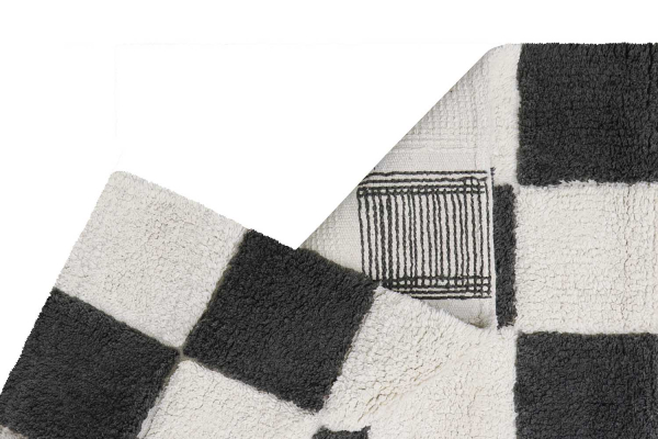 Tapis rectangulaire en coton lavable motif carreaux – Lorena Canals