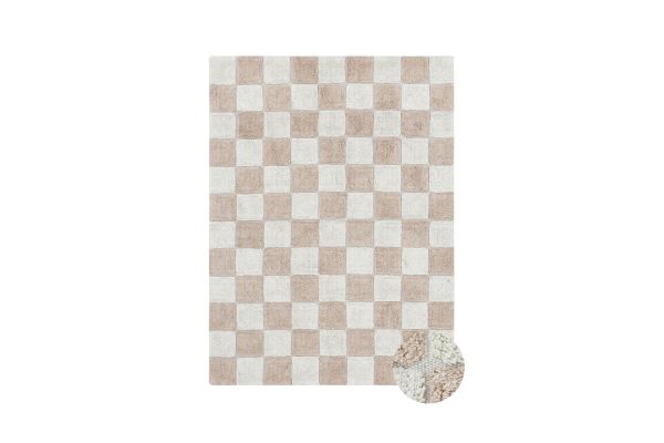 Tapis rectangulaire en coton lavable motif carreaux – Lorena Canals
