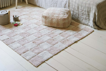 Tapis rectangulaire en coton lavable motif carreaux – Lorena Canals