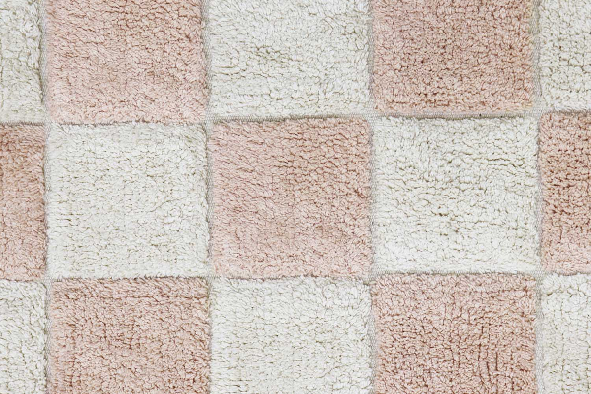 Tapis rectangulaire en coton lavable motif carreaux – Lorena Canals