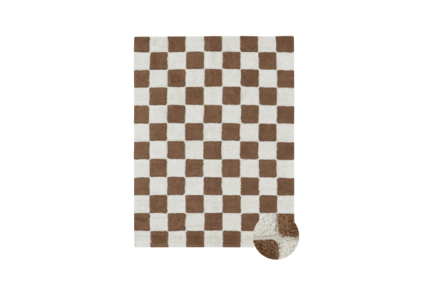 Tapis rectangulaire en coton lavable motif carreaux – Lorena Canals