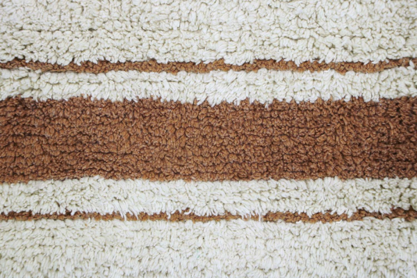 Tapis rectangulaire en coton lavable – Marron ou bleu