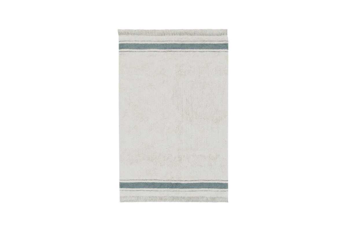 Tapis rectangulaire en coton lavable – Marron ou bleu