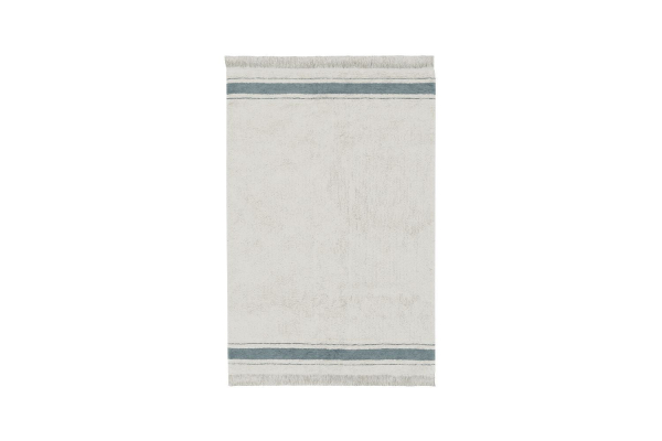 Tapis rectangulaire en coton lavable – Marron ou bleu