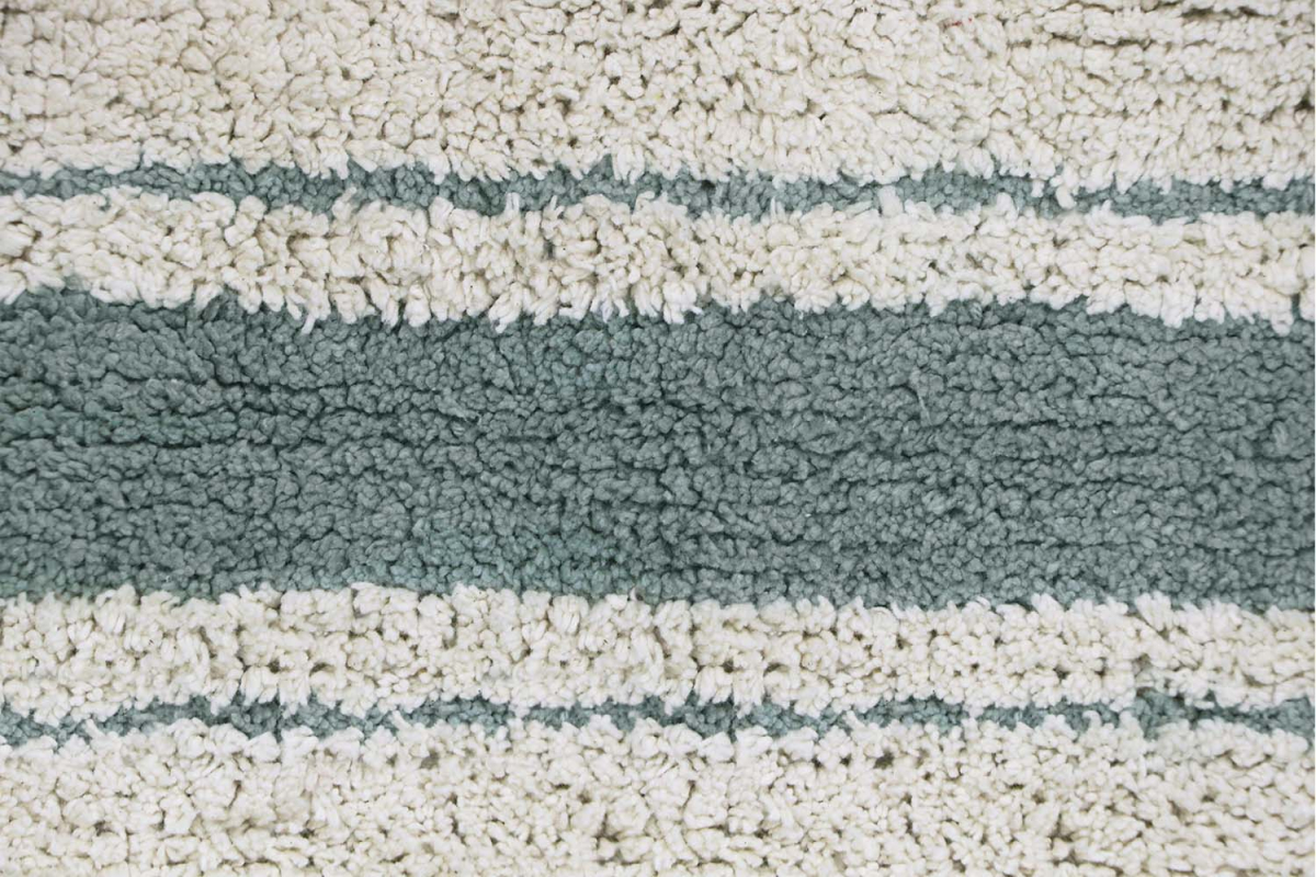 Tapis rectangulaire en coton lavable – Marron ou bleu