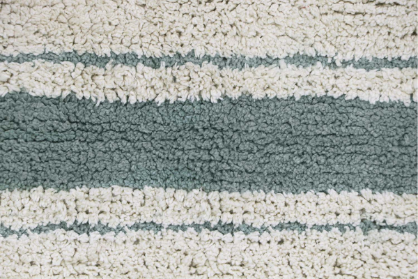Tapis rectangulaire en coton lavable – Marron ou bleu