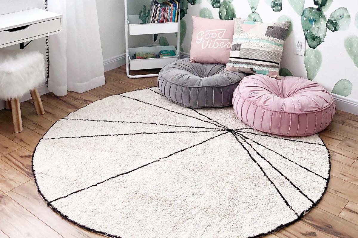 Tapis rond en coton lavable Trace Lorena Canals
