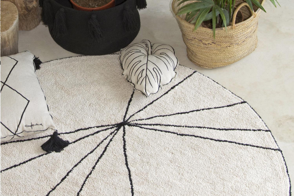 Tapis rond en coton lavable Trace Lorena Canals