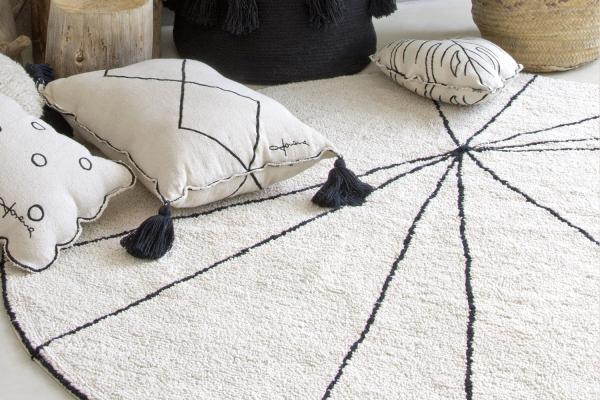 Tapis rond en coton lavable Trace Lorena Canals