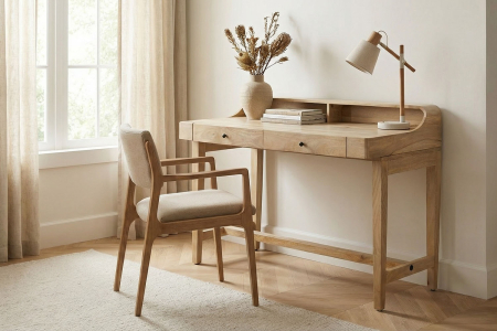 Bureau avec 2 tiroirs en manguier massif Vega