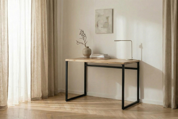Bureau en manguier et pieds en métal noir Solaire