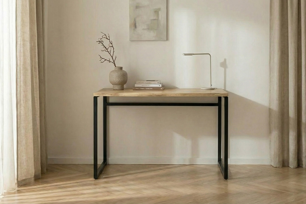 Bureau en manguier et pieds en métal noir Solaire
