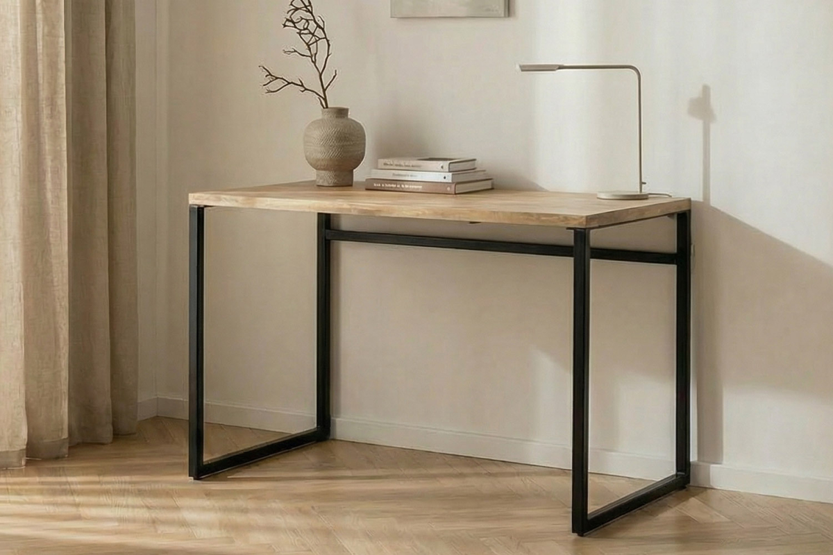 Bureau en manguier et pieds en métal noir Solaire