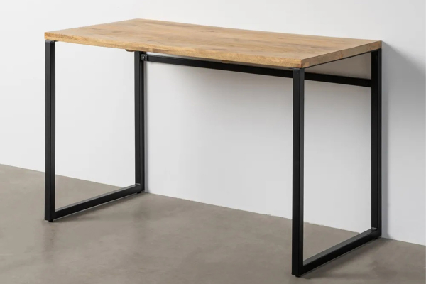 Bureau en manguier et pieds en métal noir Solaire