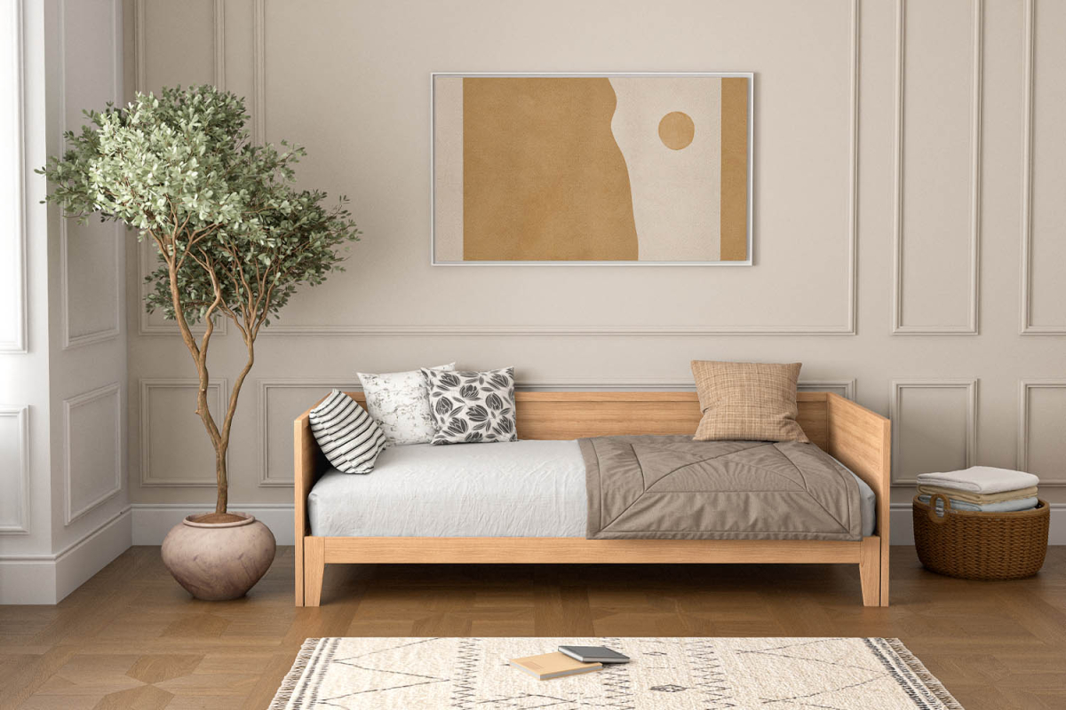 Lit banquette extensible en hêtre massif Sienna