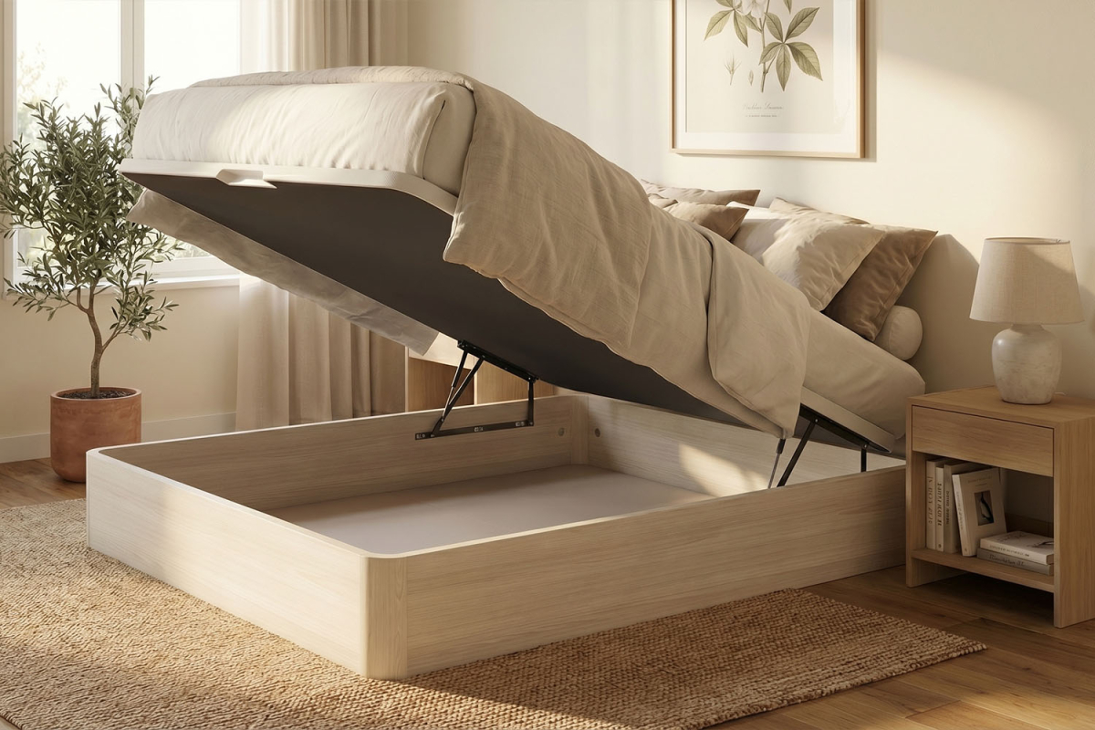 Lit coffre en bois, durable, conçu et fabriqué en France