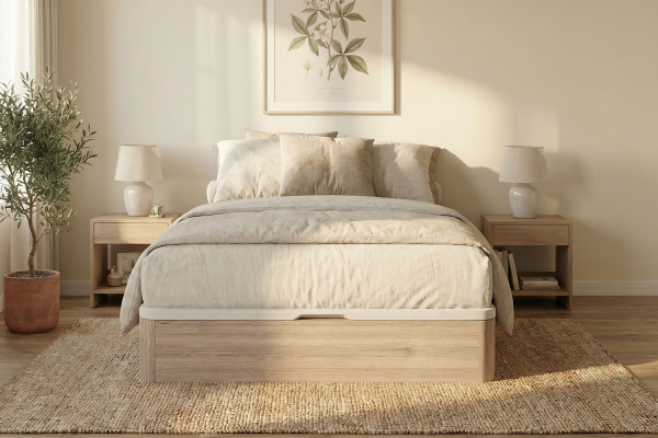 Lit coffre en bois, durable, conçu et fabriqué en France