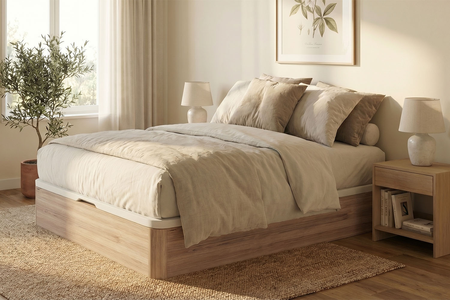 Lit coffre en bois, durable, conçu et fabriqué en France