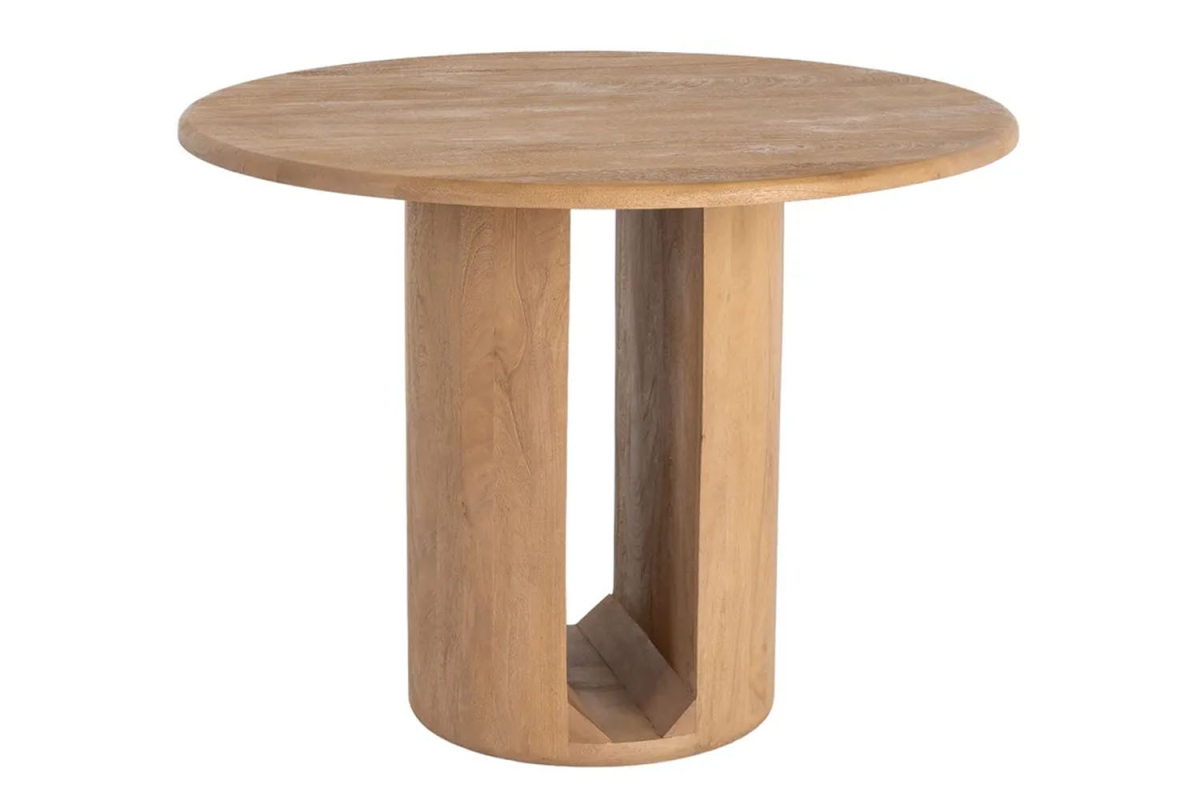 Table ronde en bois de manguier massif 5 pers. Solven