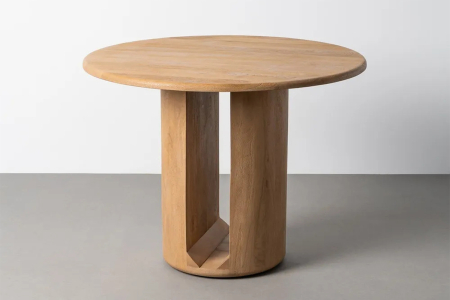 Table ronde en bois de manguier massif 5 pers. Solven