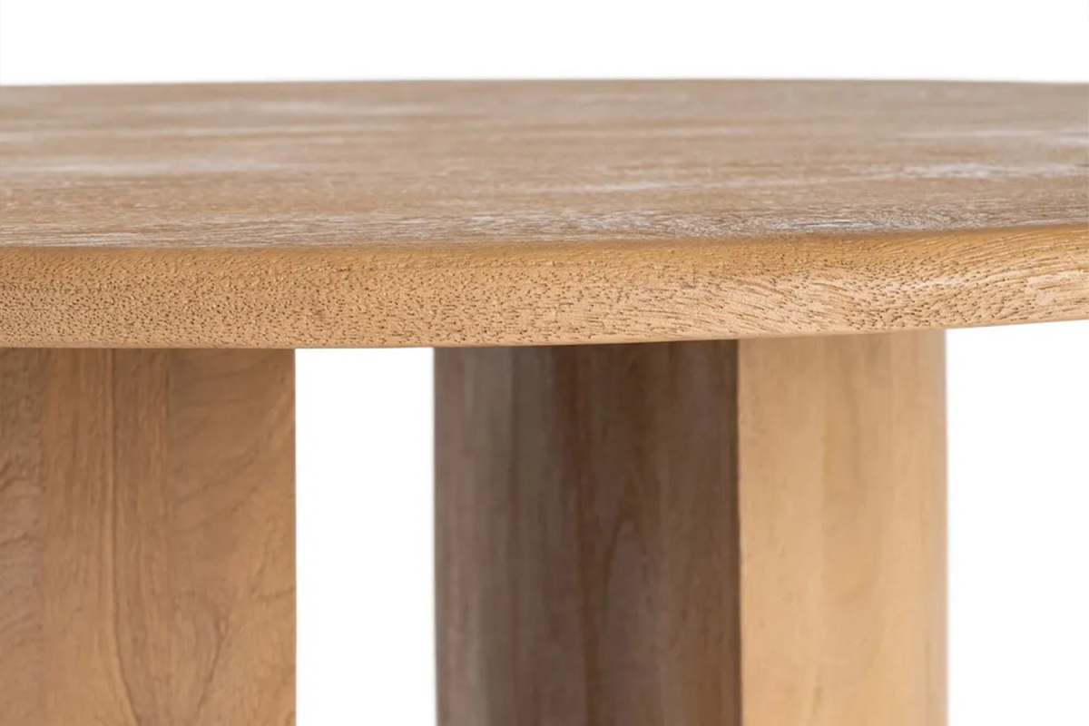 Table ronde en bois de manguier massif 5 pers. Solven