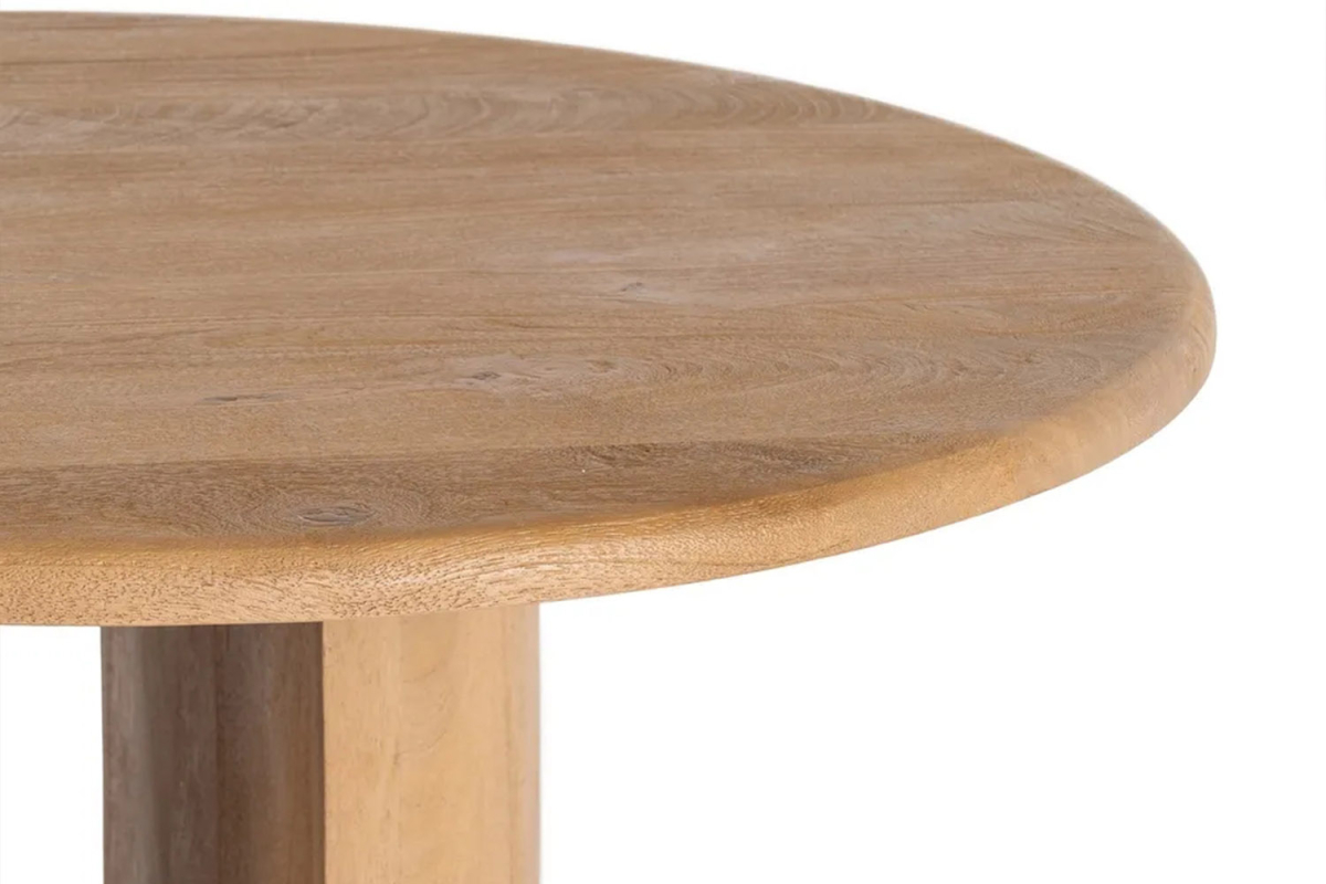 Table ronde en bois de manguier massif 5 pers. Solven