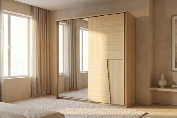 Armoire Soléa 2 portes coulissantes avec miroir