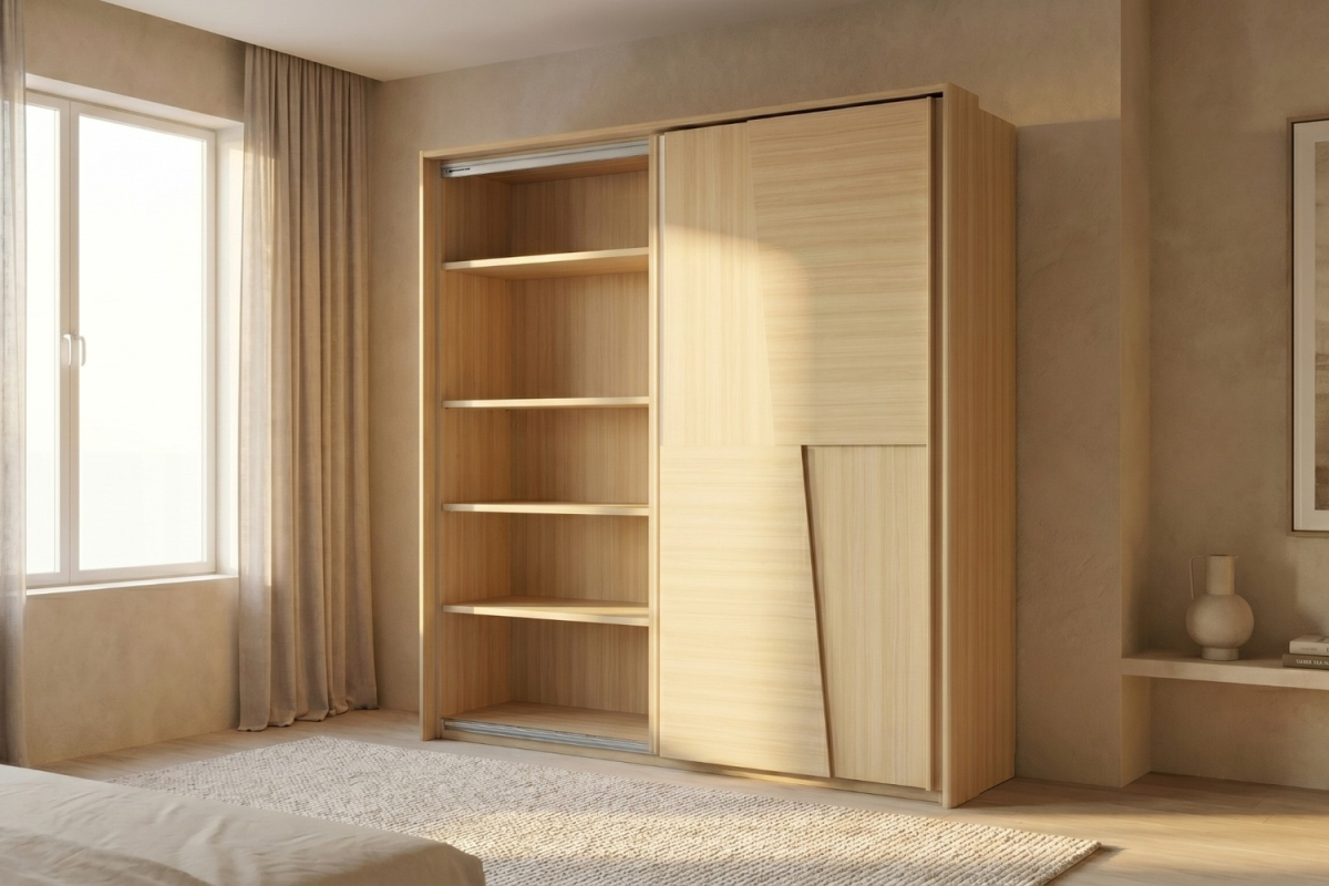 Armoire Soléa 2 portes coulissantes avec miroir