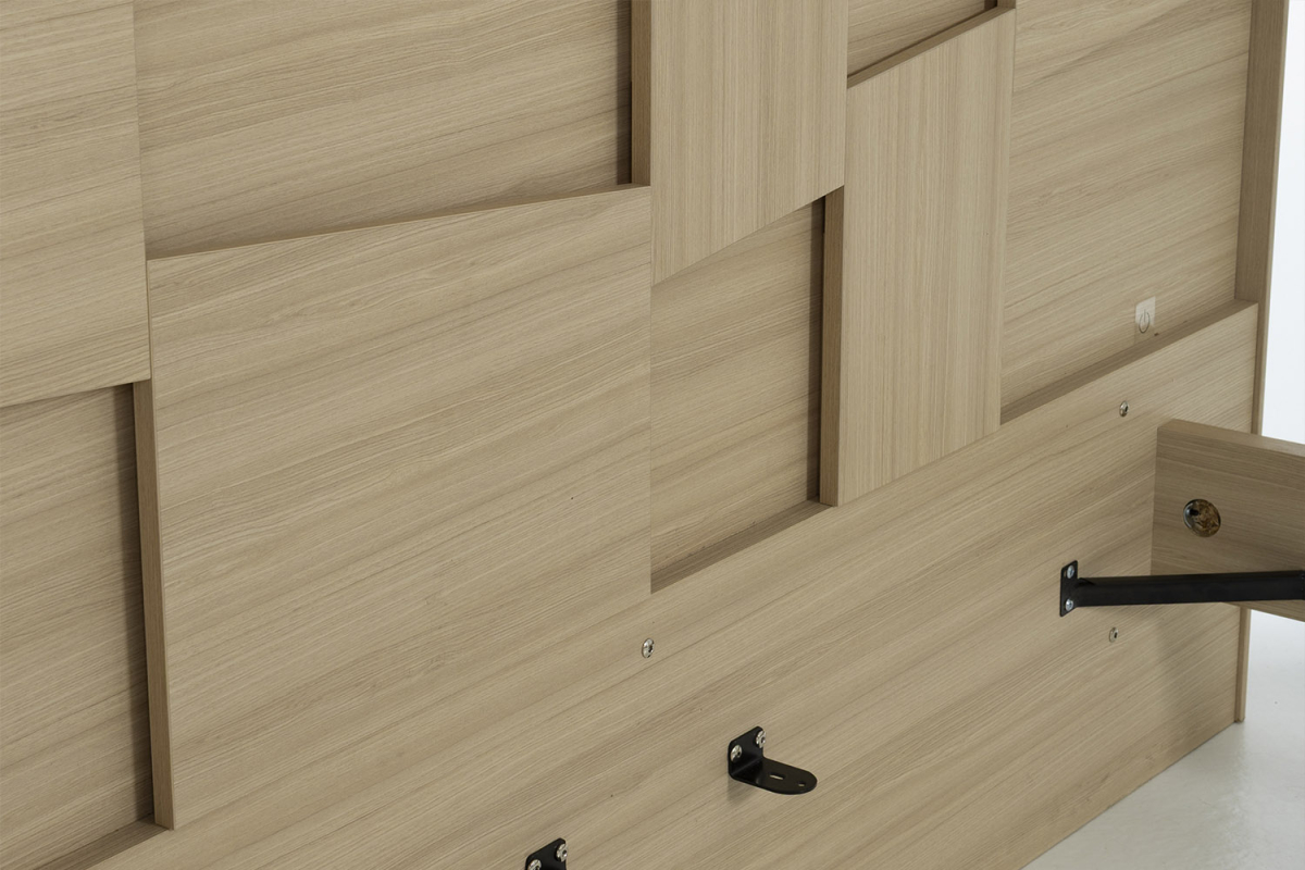 Lit Soléa en bois chêne clair – Lit design avec tête de lit moderne