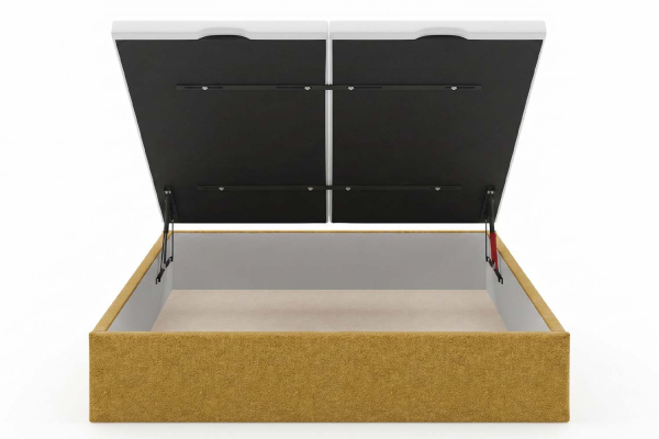 Lit coffre matelassé en tissu Jade – Finition haut de gamme