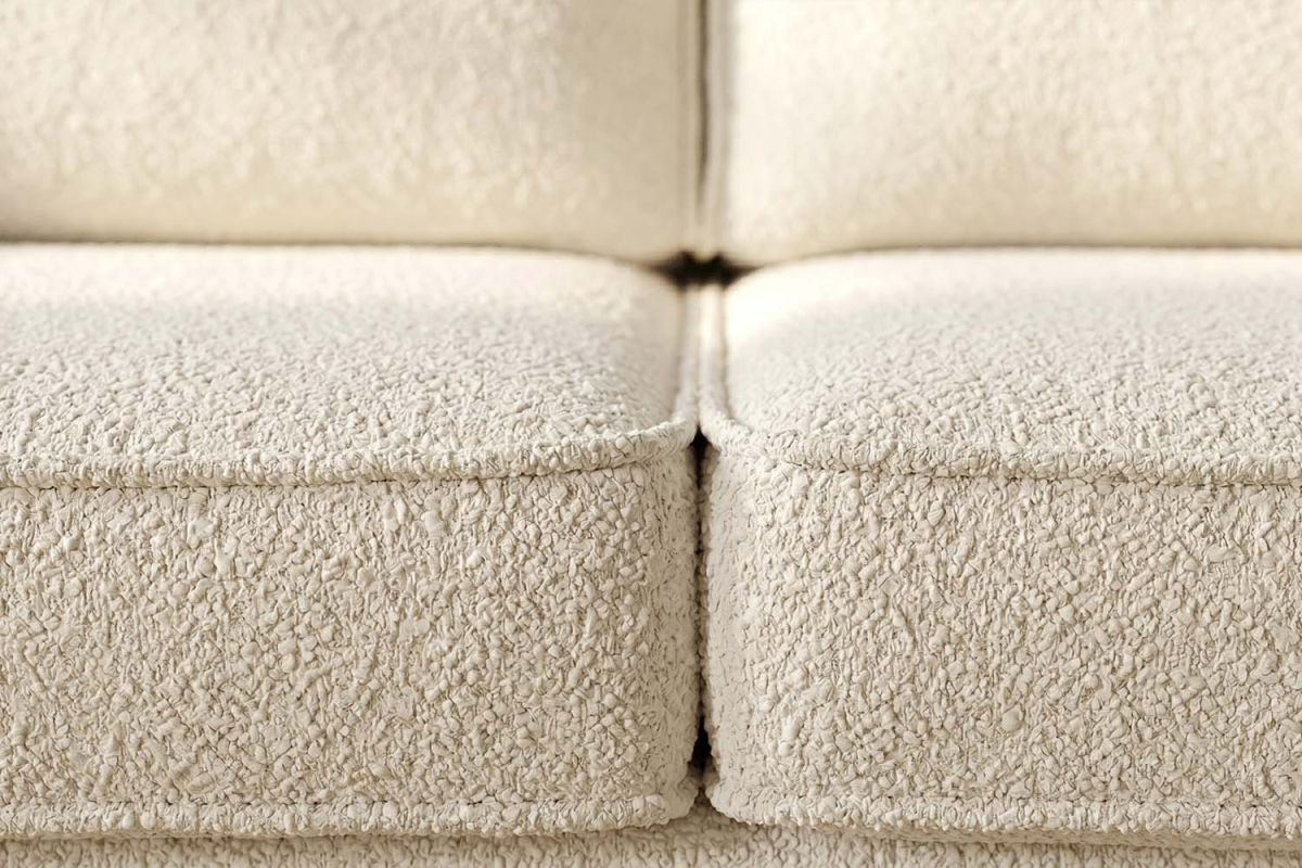 Canapé convertible Capri – Tissu bouclette ivoire