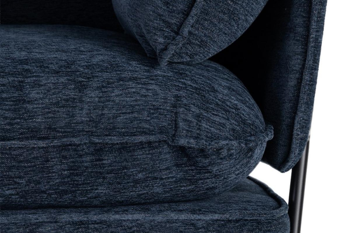 Fauteuil bleu en tissu et métal – Élégant et durable