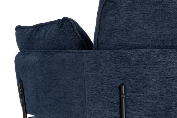 Fauteuil bleu en tissu et métal – Élégant et durable