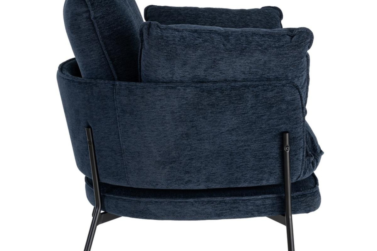 Fauteuil bleu en tissu et métal – Élégant et durable