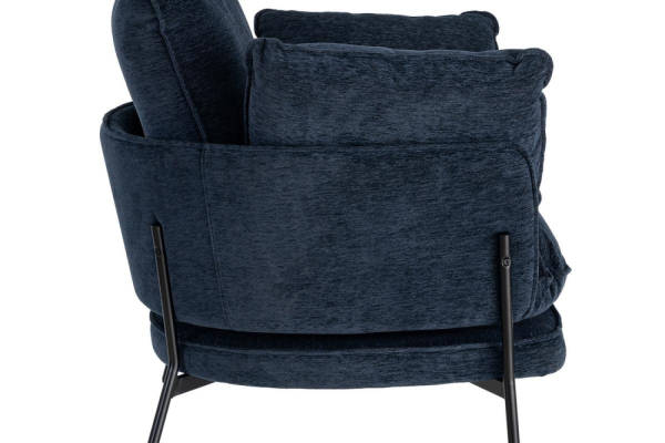 Fauteuil bleu en tissu et métal – Élégant et durable