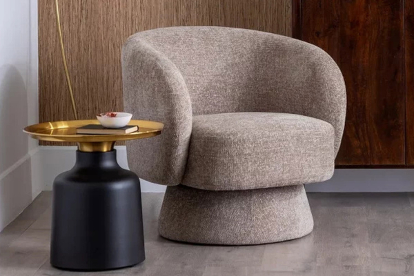 Fauteuil Zéphyr | Tissu beige et assise premium