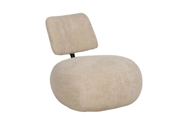 Fauteuil Oréa | Tissu crème et design enveloppant