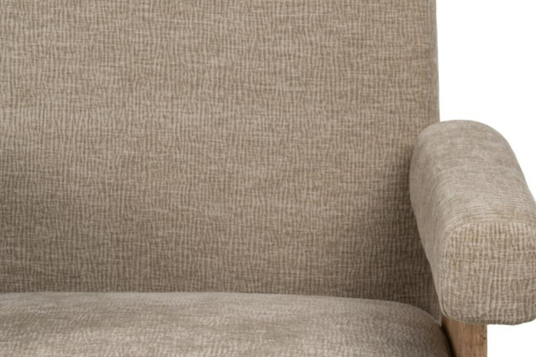Fauteuil Olbia | Bois naturel et tissu beige