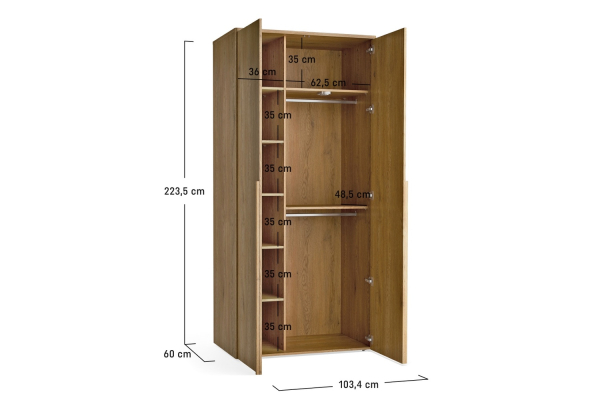 Armoire 2 portes en bois Alba