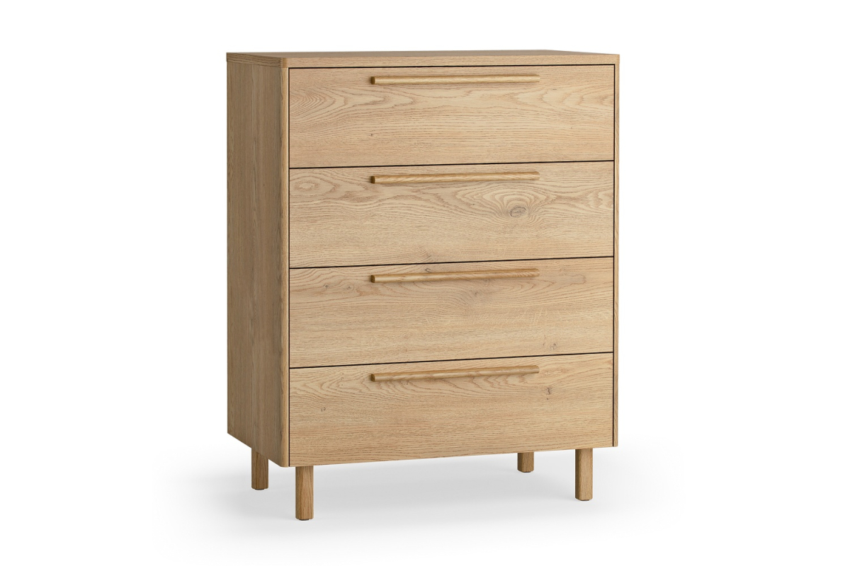 Commode 4 tiroirs avec pieds Alba