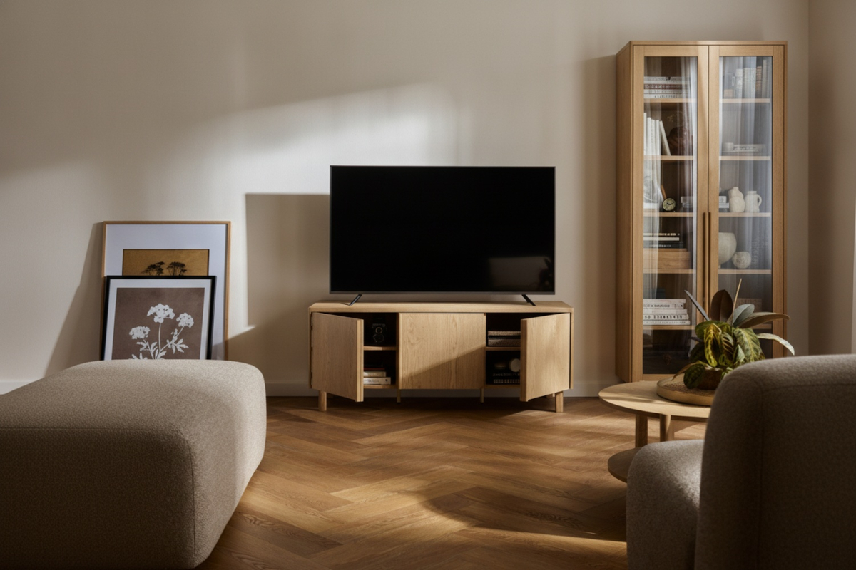 Meuble TV 3 portes 135 cm Alba
