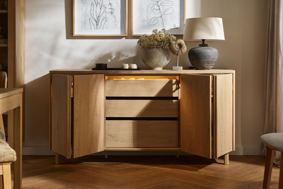 Buffet 2 portes et 3 tiroirs 160 cm Alba